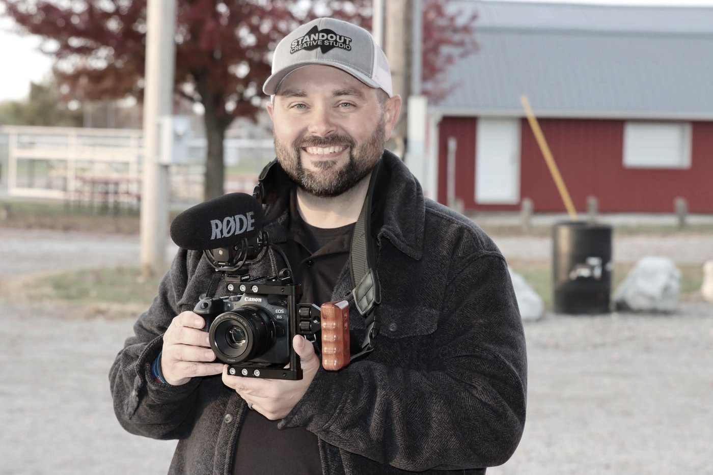 Gideon Fisher with his cinema camera rig